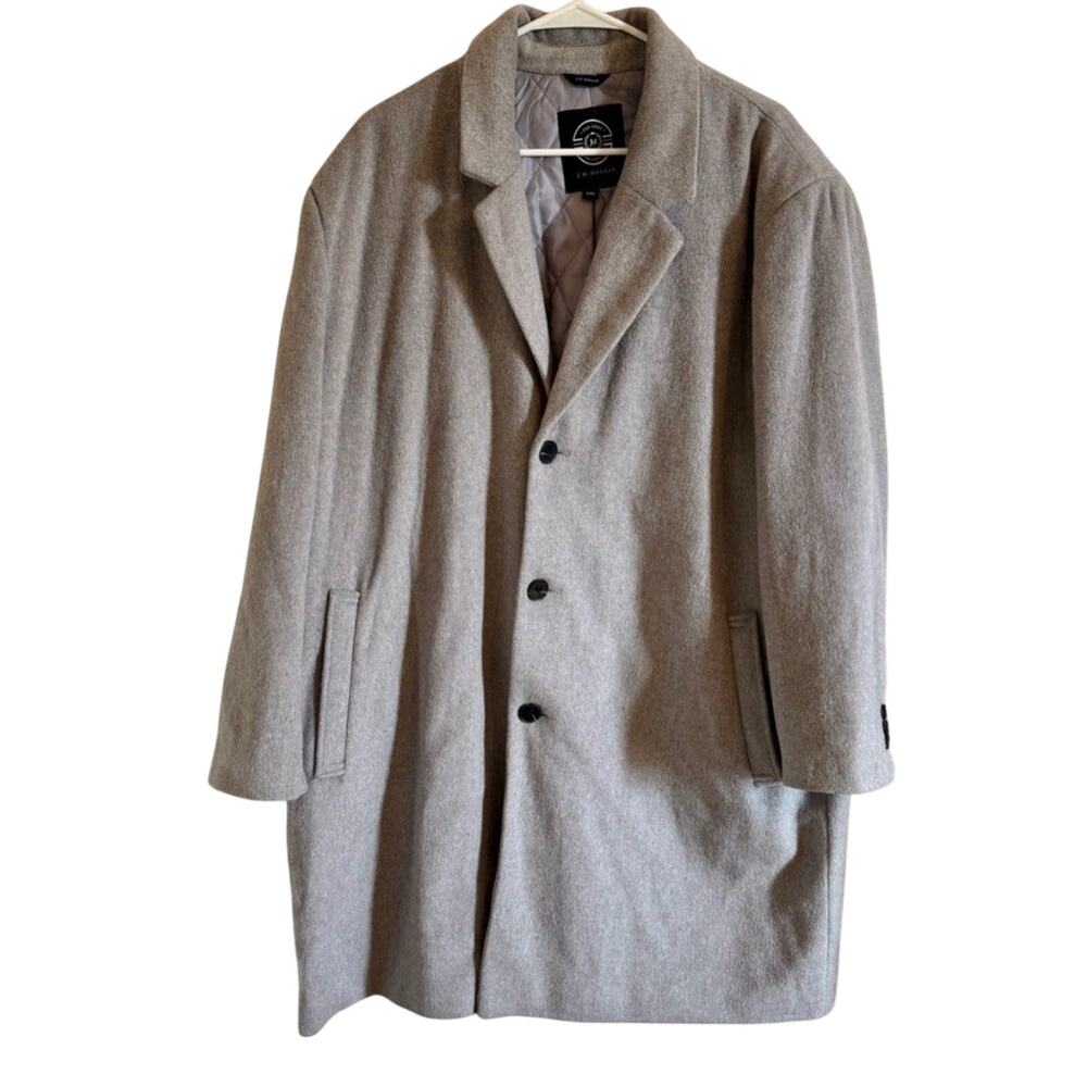 Haggar Mid-Length Gray Brushed Twill Topcoat Men's, Size XXL
